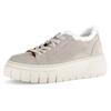 Plateausneaker GABOR, Damen, Gr. 39, beige (hellbeige), Veloursleder, Textil, sportlich, Schuhe, Plateau, Freizeitschuh, Halbschuh, Schnürschuh mit Best Fitting