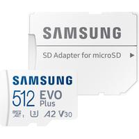 SAMSUNG Speicherkarte EVO Plus (2024) inkl. SD-Adapter, weiß, 512 GB, Speicherkarten