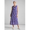 Maxikleid STREET ONE, Damen, Gr. 38, EURO-Größen, blau (violet blau), Web, Stoff, Oberstoff: 100% Baumwolle; Unterstoff: 100% Viskose, bedruckt, casual, normal lang, Rundhals, ohne Ärmel abgesteppt, Kleider, im Tunika-Style