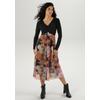 Midikleid ANISTON SELECTED, Damen, Gr. 46, N-Gr, bunt (schwarz, mauve, orange, braun, ocker, lila), Single Jersey, Mesh, Obermaterial: 95% Polyester, 5% Elasthan. Futter: 100% Polyester. Rock: 95% Polyester, 5% Elasthan, bedruckt, geblümt, feminin,...