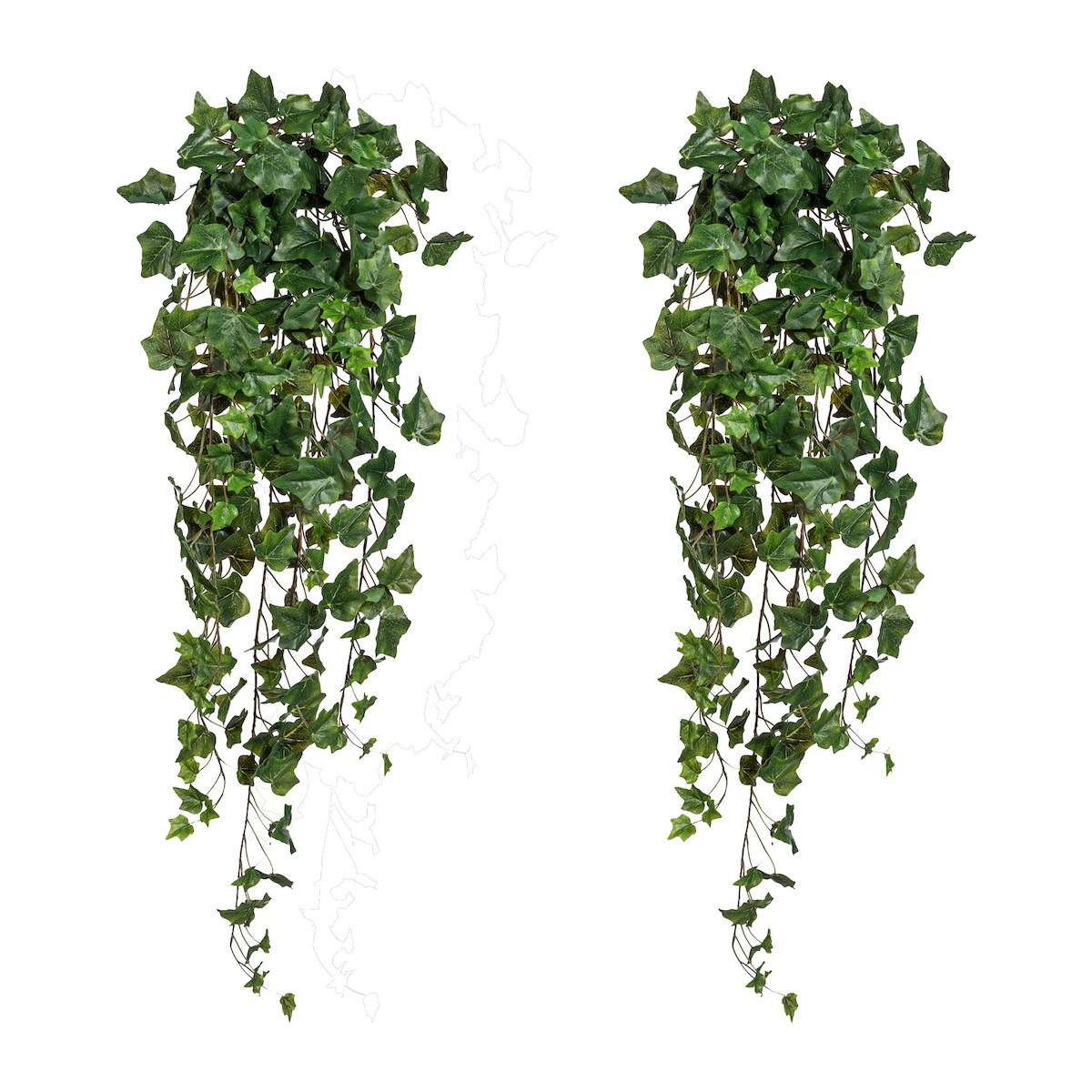 CREATIV green künstliche Pflanze Engl. Efeuhänger x16, ca 100cm, grün, 2er Set Image