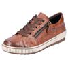 Plateausneaker REMONTE, Damen, Gr. 45, braun, Leder, used, sportlich, Schuhe, Freizeitschuh, Halbschuh, Schnürschuh mit Außenreißverschluss