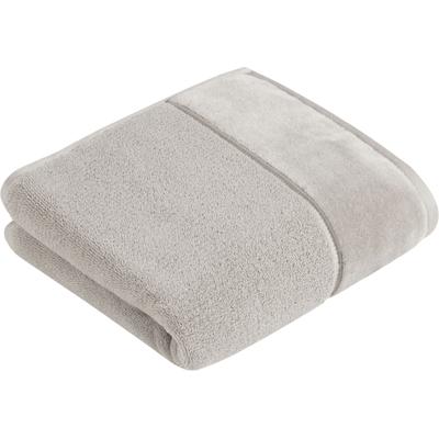 Handtuch VOSSEN "Pure", grau (stone), B:60cm L:110cm, Webfrottier, Obermaterial: 100% Baumwolle, Handtücher (Packung), Baumwolle & VEGAN, mit eleganter Veloursbordüre Image