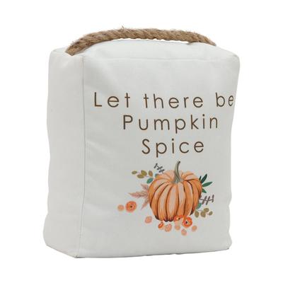 Let There Be Pumpkin Spice Door Stop with Rope Handle