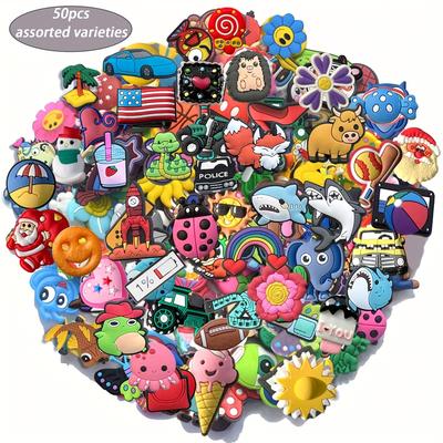 TEMU 50/100pcs Assorted Varieties Shoe Charms For Clog Shoe Decorations, Halloween Christmas Party Favor Birthday Gifts