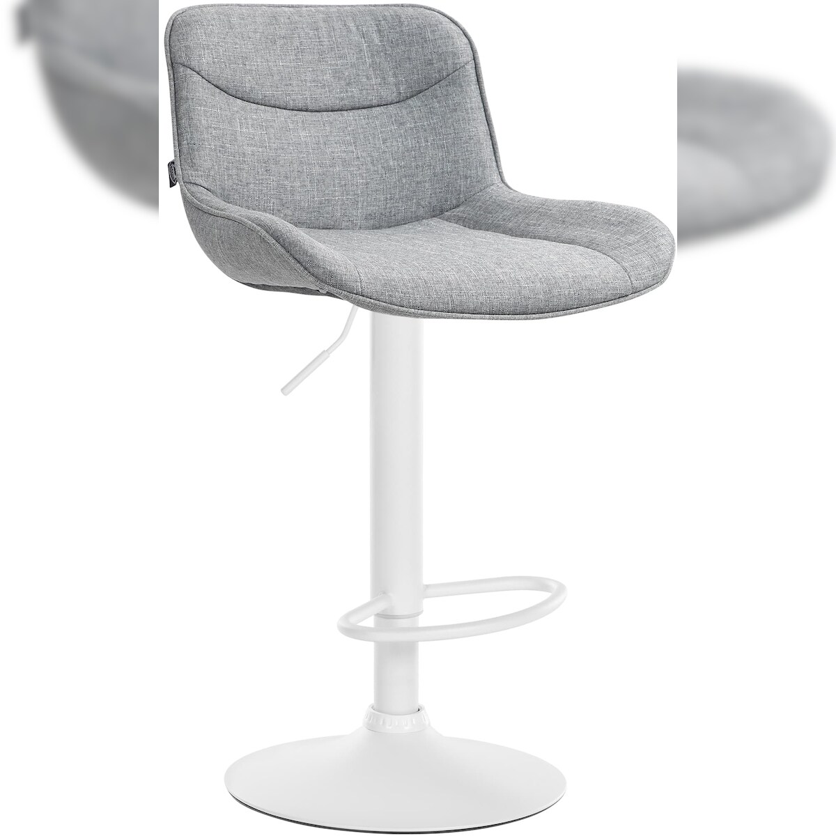 CLP Barhocker Vonore Stoff grau/weiß Image