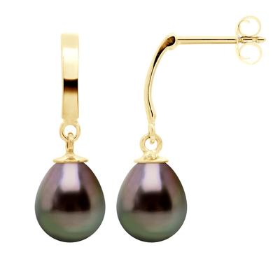 Ohrringe Prestige Artikuliert aus Gelbgold 375 und echten Tahiti-Zuchtperlen 8-9 mm Image