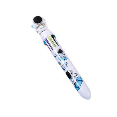 4pcs Student Astronaut 10-color Ballpoint Pen Student Notebook 10-color Pen Creative Astronaut Press Multicolor Pen