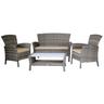 Salotto Amalia Polyrattan grigio con cuscini