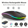 Mouse Bluetooth wireless con adattatore da tipo C a USB, ricaricabile tramite USB con mouse da gioco