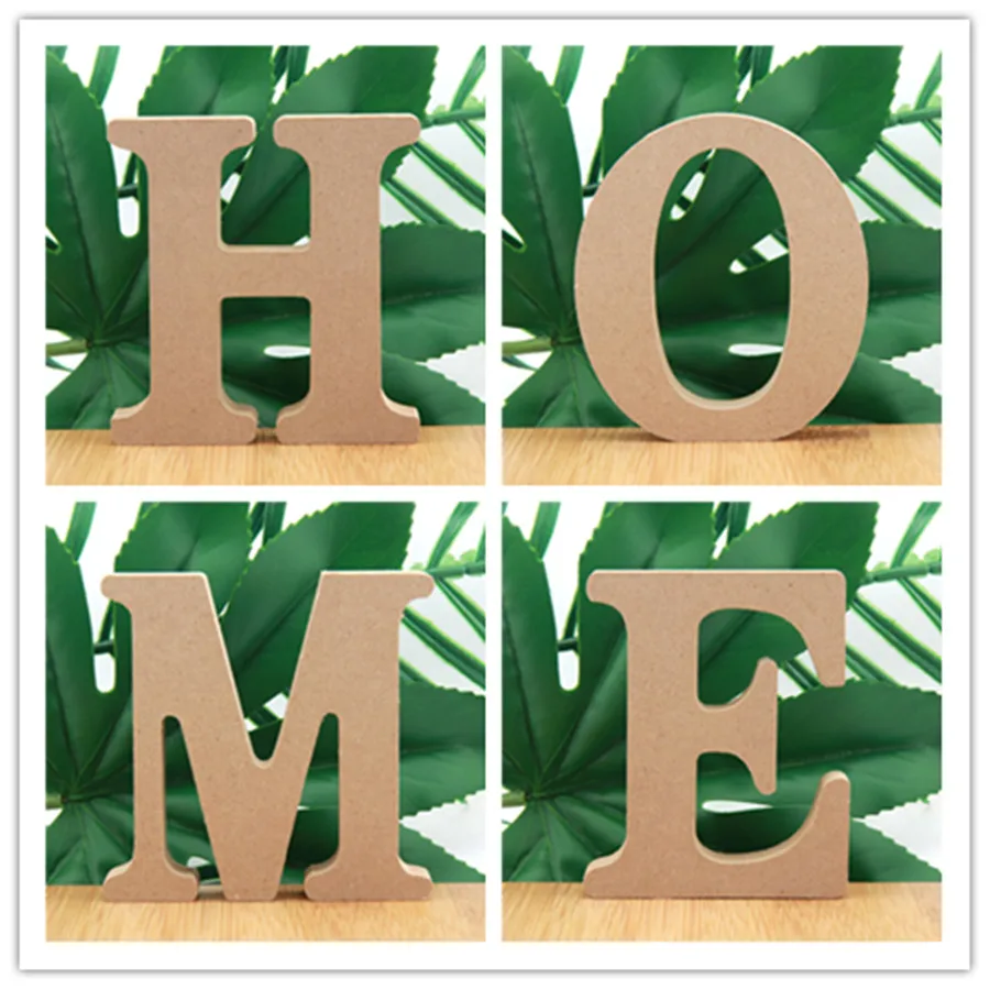 1 Stück 10 cm Holzfarbe Holzbuchstaben Alphabet DIY Wort Buchstabe Kunsthandwerk Stehender Name Design Party Hochzeit Home Decor 3,94 Zoll Image