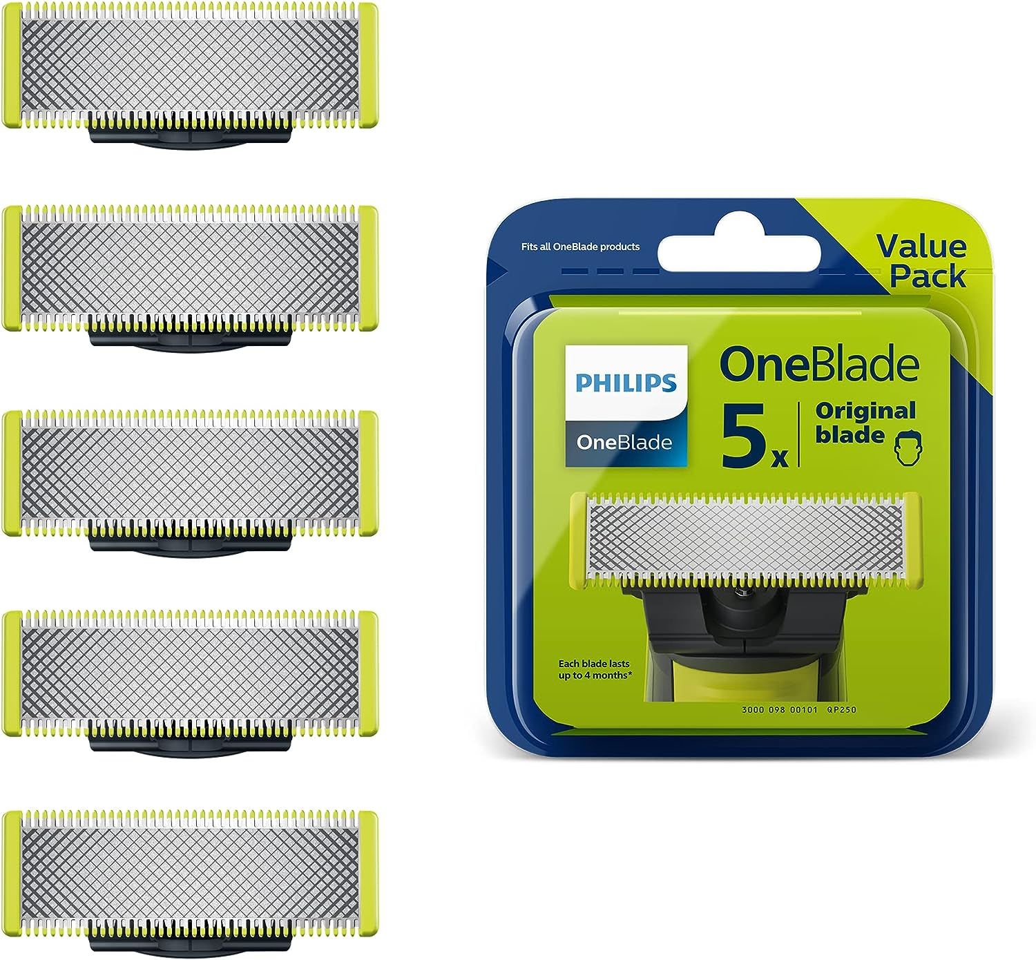 Lame di ricambio Philips OneBlade per tutti i modelli e Pro 5 St