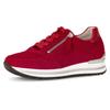 Keilsneaker GABOR "TURIN", Damen, Gr. 39, rot, Ziegenveloursleder, Leder, unifarben, sportlich, Schuhe Sneaker, Freizeitschuh, Halbschuh, Schnürschuh mit Wechselfußbett, H-Weite