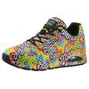 Sneaker SKECHERS "UNO-INFINITE DRIP JEN STARK", Damen, Gr. 36, bunt (mehrfarbig), Lederimitat, kontrastfarbene Details, modisch, Schuhe Sneaker, Freizeitschuh, Halbschuh, Schnürschuh mit Luftkissen-Dämpfung