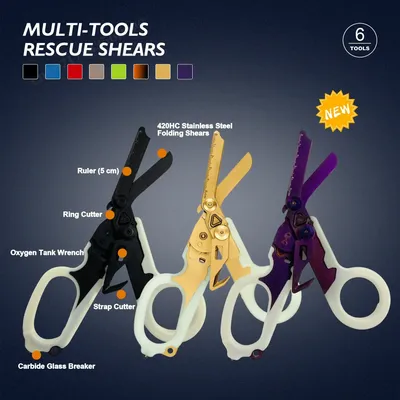 Portable Mini Emergency Response Scissor Raptors Shears Tactical EMT Folding Scissors Outdoor Rescue
