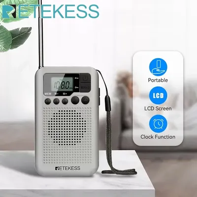 Retekess TR106 Mini Radios Portable Radio AM FM Battery Operated Pocket Radio Speaker Stereo LCD