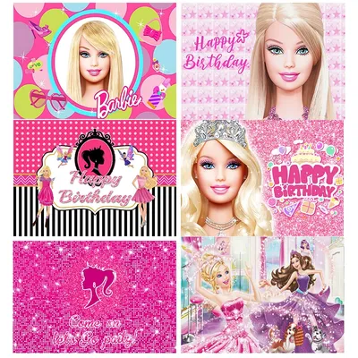 Princess Barbie Theme Children Birthday Party Photography Background Decoration Adult Child Make Up