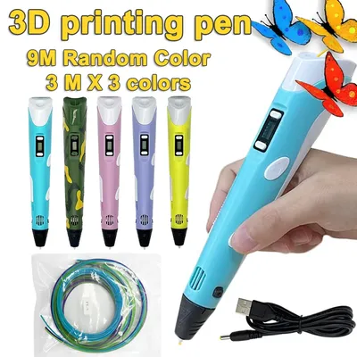 USB 3D Printing Pen DIY Drawing 9M PLA Filament Three-dimensional Graffiti Toys Art Tools For Kids