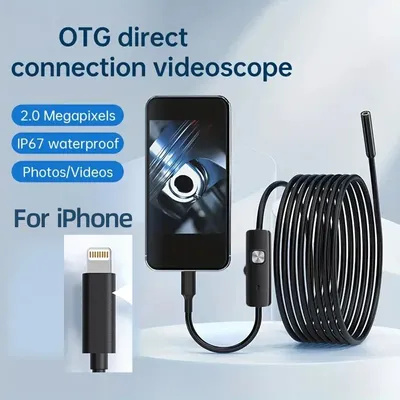 Endoscope Camera For iPhone Cars Endoscopic Waterproof 8 LEDs Borescope Automobile engine