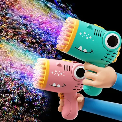 40 Hole Dinosaur Bubble Handheld Bubble Machine, Electric Bubble Gun Outdoor Wedding Party