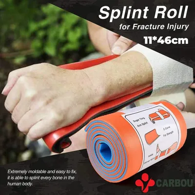 CARBOU First Aid Universal Aluminum Splint Roll Medical Survival Polymer For Fixture Bone Emergency