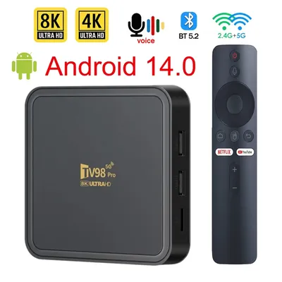 TV Box Android 14 TV98 Pro ATV Allwinner H313 Quad Core 8K Video 4K 2GB 16GB Dual Wifi BT5.2 Smart