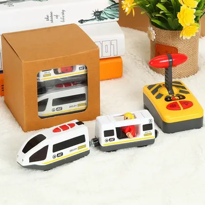 RC Electric Train Set Toys for Kids Car Diecast Slot Toy Fit for Standard Wooden Train Track Railway