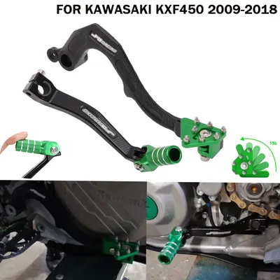 2009-2018 Motorcycle CNC Folding Shifter Shift Lever Anti-fall Foot Brake Pedal For Kawasaki KX450F