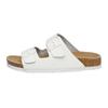 EVER AU Frauen Mallard Leder Zwillingsschnalle Sandalen - Weißes Leder