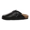 EVER AU Herren Hardhead Leder Komfort Clog Sandalen - Schwarzes Leder