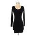 Divided by H&M Casual Dress - Mini Crew Neck Long Sleeve: Black Solid Dresses - Women's Size 4