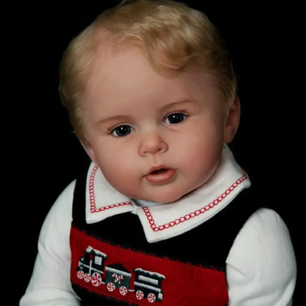 22 Zoll hübscher Junge George Bebe wieder geborene Puppen hand gefertigt bemalt lebensechtes weiches Vinyl mit Stoff körper Neugeborenes Baby puppenspiel zeug für Kinder