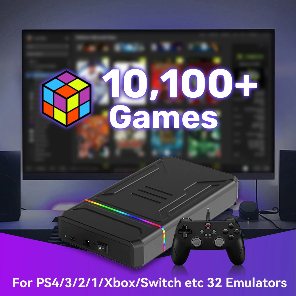 Videospielkonsolen Launchbox OS Retro Gaming HDD für Xbox/Switch/PS4/PS3/PS2/PS1/DC/WII für Windows PC/Laptop mit 10107 Spielen