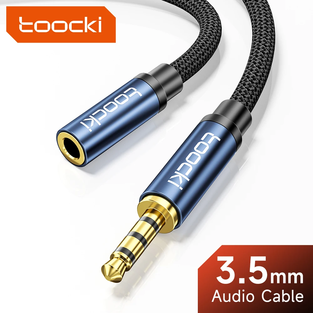 Toocki Cavo Aux da 3,5 mm Maschio a Femmina Jack Audio Maschio Cavo di prolunga per altoparlante con microfono per cuffie Cavo di prolunga Xiaomi