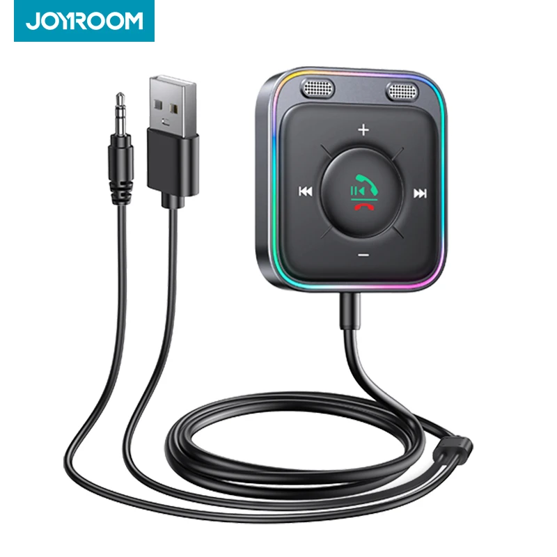 Joyroom Bluetooth 5.4 adattatore per auto con doppia cancellazione del rumore AUX Bluetooth ricevitore Wireless Kit per auto Plug-and-Play