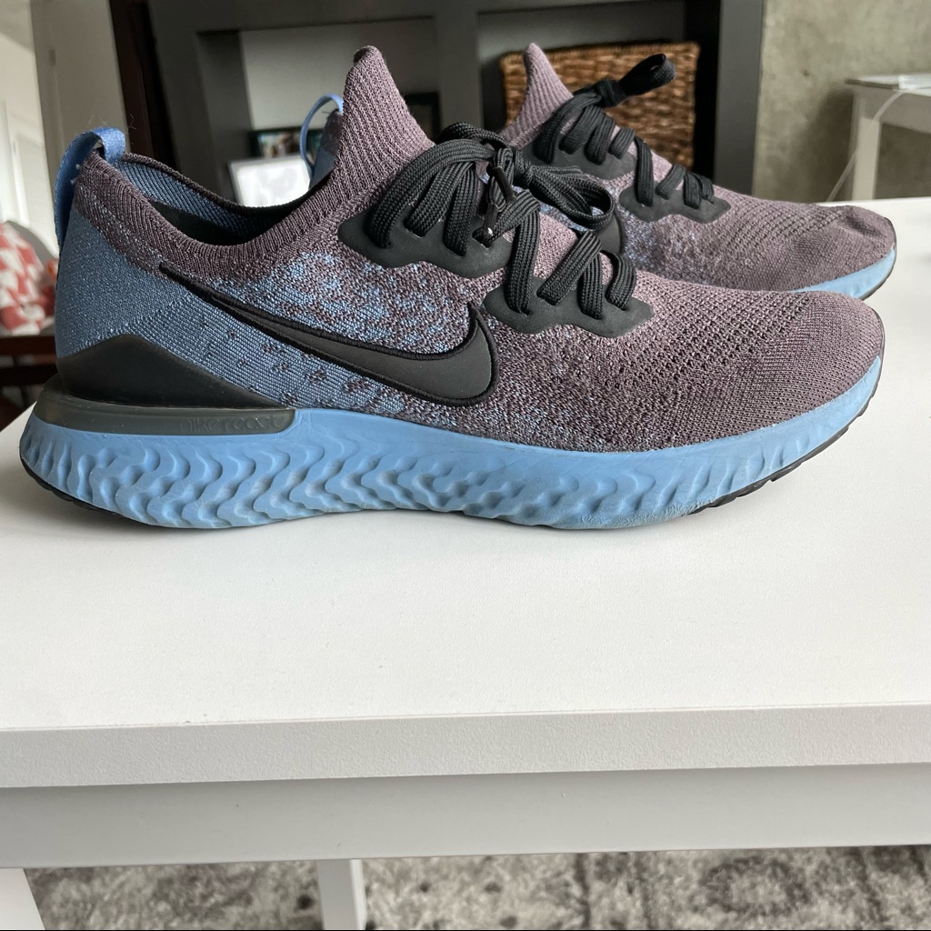 Nike Shoes | Bogo Sale! Nike React Flyknit Gym Shoe, Men's Size 10 | Color: Blue/Purple | Size: 10
