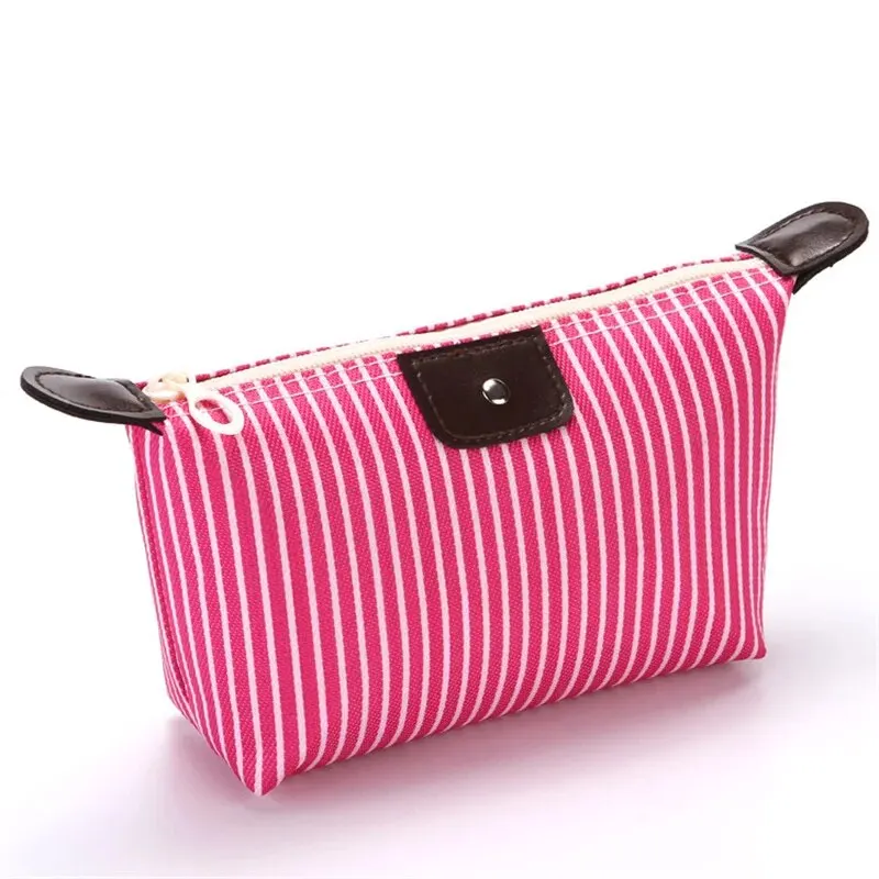 Trousse de maquillage boulette rayée, sacs de lavage pliants, sac à main de bain, sac à main de voyage, mode