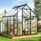 TEMU 6x7.5 Ft Greenhouse For Outdoors, Polycarbonate Greenhouse With Quick Setup Structure And Roof Vent, Aluminum Large Walk-in Greenhouse For Outside Garden Backyard, Black