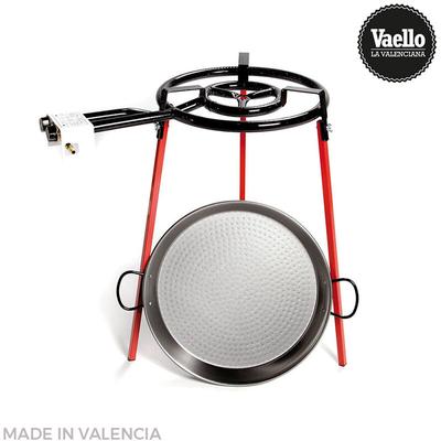 EDM - Set Paella-Pfanne poliert 46cm mit Stativ und Gasbrenner 400mm vaello