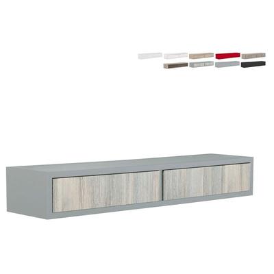 Ahd Amazing Home Design - Wandregal mit 2 Schubladen modernes Wohnzimmer Design Domino - Dunkel Grau Image