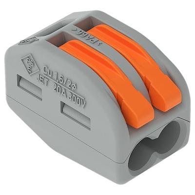 WAGO 222-412/K194-4045 Splice Wire Connector, 12 AWG Max, 2 Port, Gray,