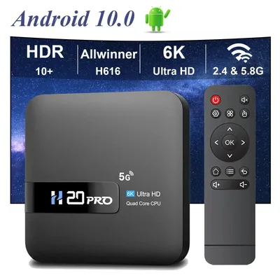 HONGTOP H20PRO Smart TV Box WiFi6 Android 10 6K 4K 3D Media Player TV Box Android 2.4G&5G WIFI Very