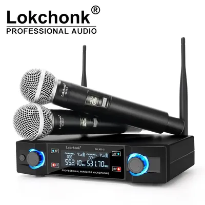GLXD2 Professional Wireless Microphone System Dual Channel UHF Fixed Frequency Cordless Handheld