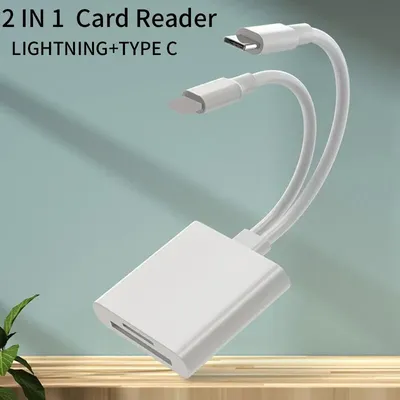 2 In 1 OTG Card Reader Type C Lightning to SD TF Memory Card Adapter For PC Laptop iPhone Multi