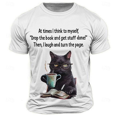 Herren Lustiges Lese Buchliebhaber Grafik T-Shirt Kurzarm Lifestyle Zitat Image