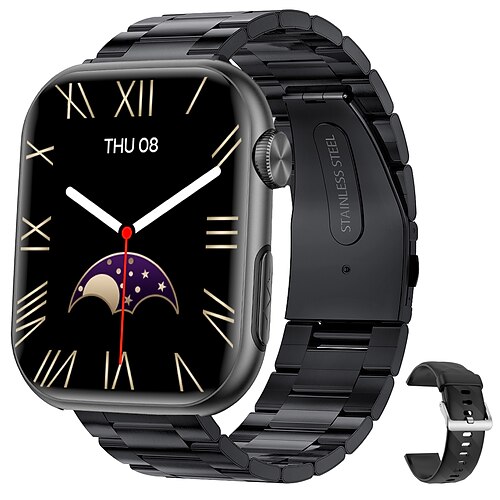 iMosi MT500 Smartwatch 1.97 Zoll Smartwatch Fitnessuhr Bluetooth EKG PPG Temperaturüberwachung Schrittzähler Kompatibel mit Android iOS Damen Herren Freisprechanlage Wasserdicht Mediensteuerung IP Image
