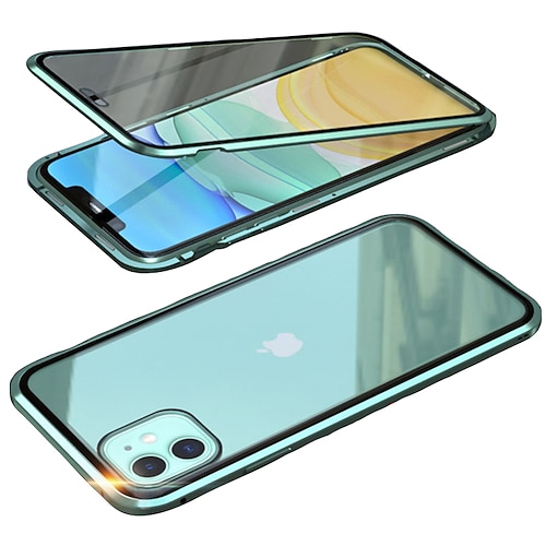 Handy Hülle Handyhüllen Für iPhone 17 Pro Max 17 Air 16 15 14 Pro Max Plus 13 12 11 Pro Max Mini Magnetische Adsorption Vollschutz Beidseitig Stoßfest Gehärtetes Glas Metall Image