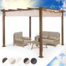 Pergola Aluminium 3x3m, Pergola Terrasse, Tonnelle de Jardin avec Toit Rétractable, Kit Pergolas en