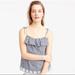 J. Crew Tops | J. Crew Tie-Shoulder Gingham Ruffle Eyelet Top 0 | Color: Blue/White | Size: 0
