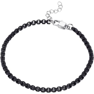 Fußkette FIRETTI "Schmuck Geschenk Edelstahl Fußschmuck Venezianerkette Color", grau (schwarz, edelstahlfarben), Fußkettchen, Edelstahl Image
